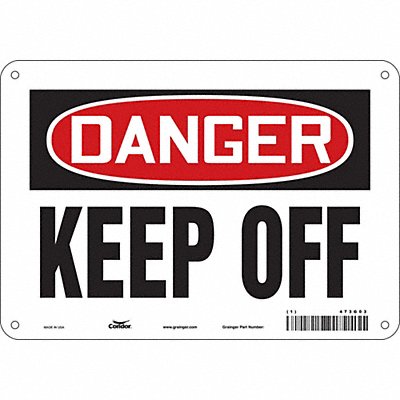 CONDOR 473G03 Safety Sign 7 in x 10 in Aluminum