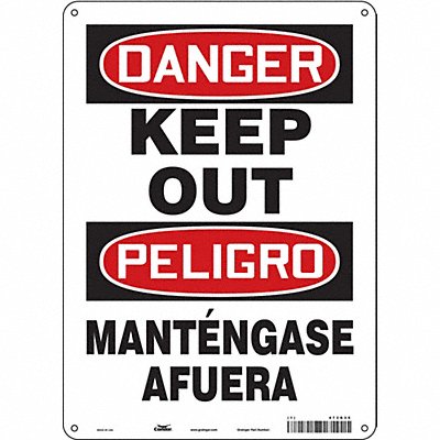 CONDOR 473G35 Safety Sign 14 inx10 in Polyethylene