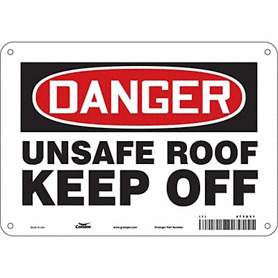 CONDOR 473G51 Safety Sign 7 inx10 in Polyethylene