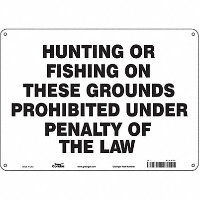 CONDOR 473G68 Safety Sign 10 in x 14 in Aluminum