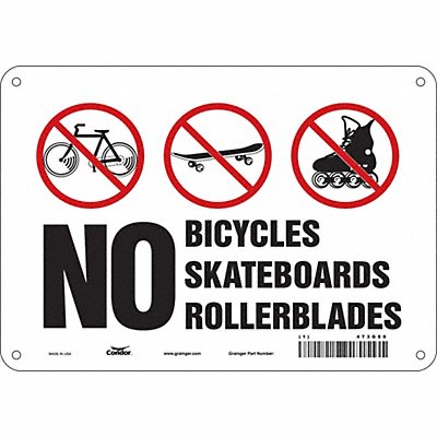 CONDOR 473G80 Safety Sign 7 in x 10 in Aluminum