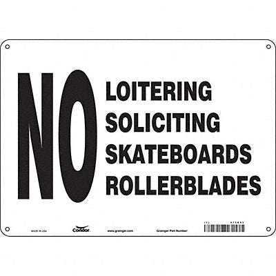 CONDOR 473G93 Safety Sign 10 in x 14 in Aluminum