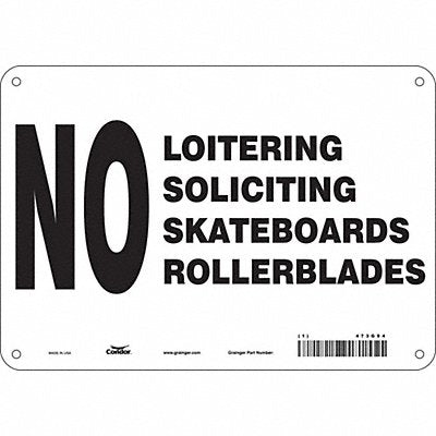 CONDOR 473G94 Safety Sign 7 in x 10 in Polyethylene