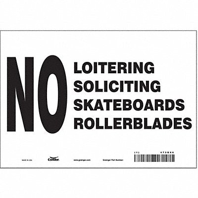 CONDOR 473G96 Safety Sign 7 in x 10 in Vinyl