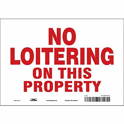 CONDOR 473H15 Safety Sign 7 in x 10 in Vinyl