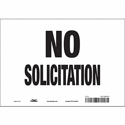 CONDOR 473H31 Safety Sign 7 in x 10 in Vinyl