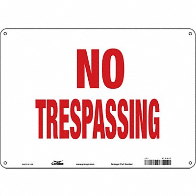 CONDOR 473H37 Safety Sign 10 inx14 in Aluminum