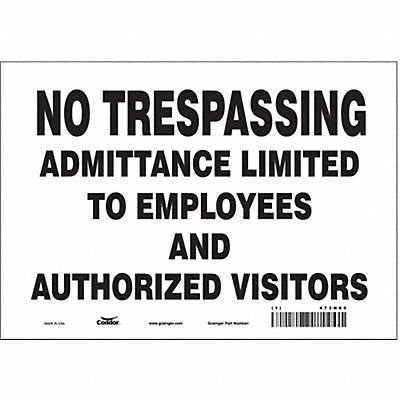 CONDOR 473H65 Safety Sign 7 inx10 in Vinyl