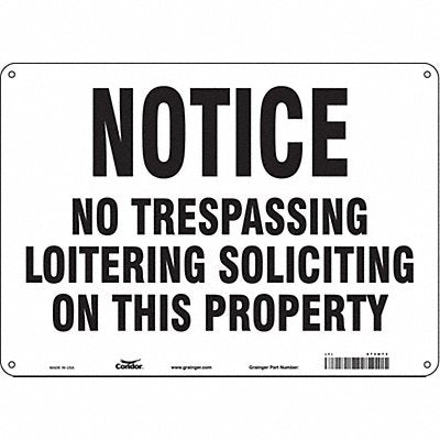 CONDOR 473H73 Safety Sign 10 in x 14 in Polyethylene
