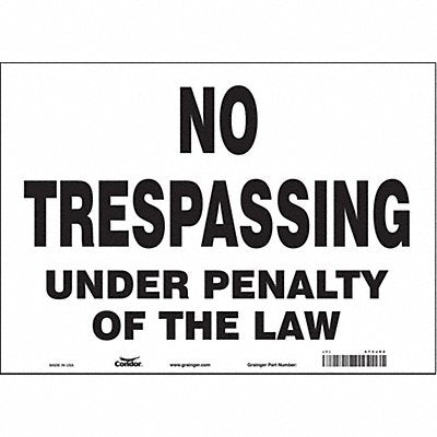 CONDOR 473J02 Safety Sign 10 in x 14 in Vinyl
