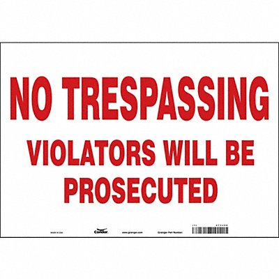 CONDOR 473J26 Safety Sign 14 inx20 in Vinyl
