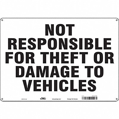 CONDOR 473J70 Safety Sign 14 in x 20 in Polyethylene