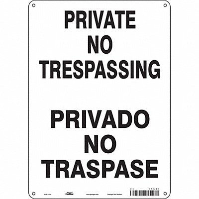 CONDOR 473J89 Safety Sign 14 in x 10 in Aluminum