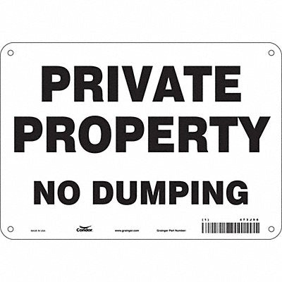CONDOR 473J96 Safety Sign 7 in x 10 in Polyethylene