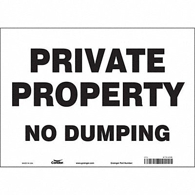 CONDOR 473J99 Safety Sign 10 inx14 in Vinyl