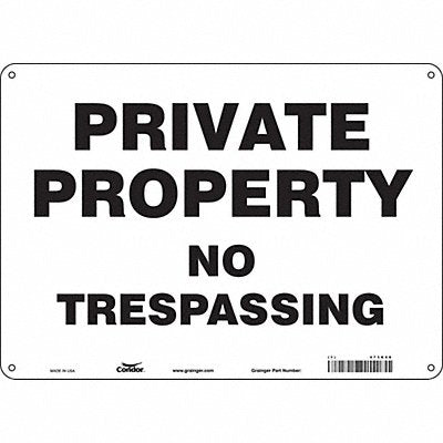 CONDOR 473K08 Safety Sign 10 inx14 in Aluminum