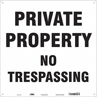 CONDOR 473K10 Safety Sign 18 in x 18 in Aluminum