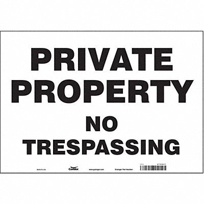 CONDOR 473K21 Safety Sign 14 in x 20 in Vinyl