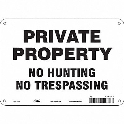 CONDOR 473K23 Safety Sign 7 in x 10 in Aluminum