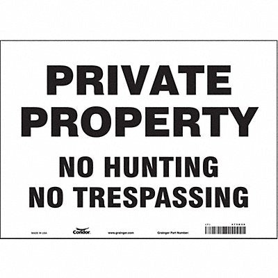 CONDOR 473K30 Safety Sign 10 in x 14 in Vinyl