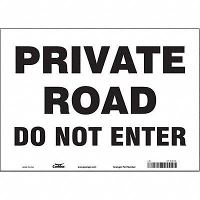 CONDOR 473K43 Safety Sign 10 inx14 in Vinyl