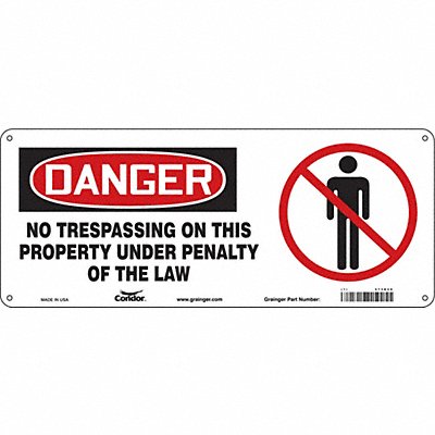 CONDOR 473K58 Safety Sign 7 in x 17 in Polyethylene