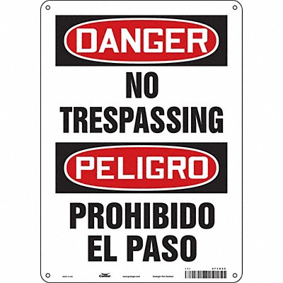 CONDOR 473K82 Safety Sign 14 inx10 in Aluminum