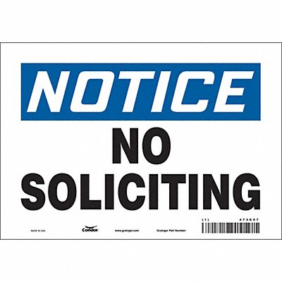 CONDOR 473K97 Safety Sign 7 in x 10 in Vinyl