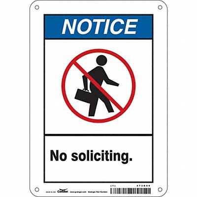 CONDOR 473K99 Safety Sign 10 in x 7 in Aluminum