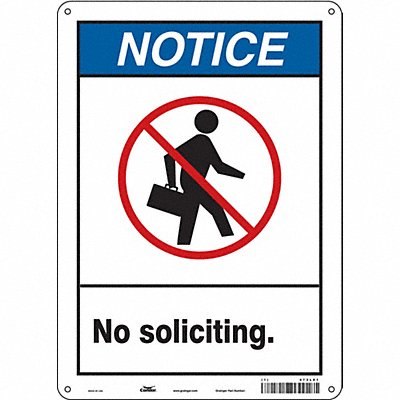 CONDOR 473L01 Safety Sign 14 in x 10 in Aluminum