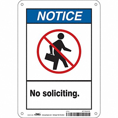 CONDOR 473L03 Safety Sign 10 in x 7 in Polyethylene