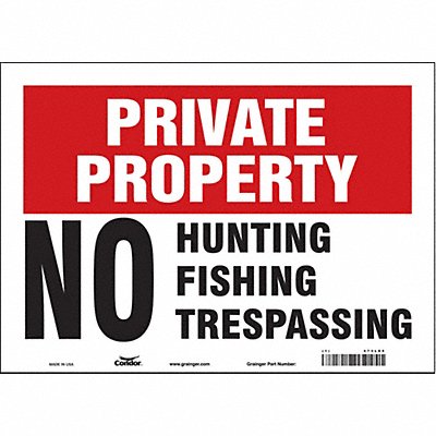 CONDOR 473L85 Safety Sign 10 in x 14 in Vinyl