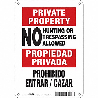 CONDOR 473L92 Safety Sign 10 in x 7 in Aluminum
