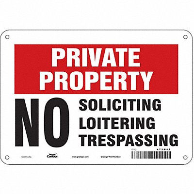 CONDOR 473M05 Safety Sign 7 in x 10 in Aluminum