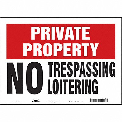 CONDOR 473M16 Safety Sign 10 inx14 in Vinyl