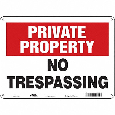 CONDOR 473M20 Safety Sign 10 inx14 in Polyethylene