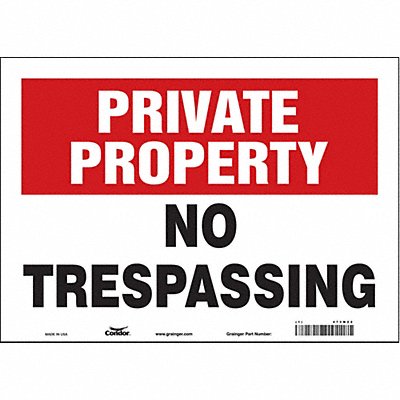 CONDOR 473M22 Safety Sign 10 inx14 in Vinyl