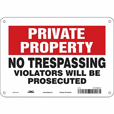 CONDOR 473M25 Safety Sign 7 in x 10 in Polyethylene