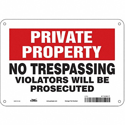 CONDOR 473M27 Safety Sign 7 in x 10 in Vinyl