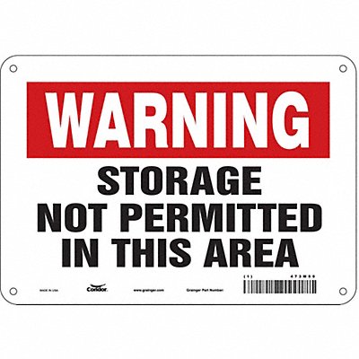 CONDOR 473M59 Safety Sign 7 in x 10 in Aluminum