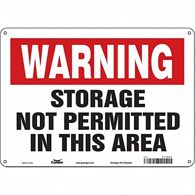 CONDOR 473M60 Safety Sign 10 in x 14 in Aluminum