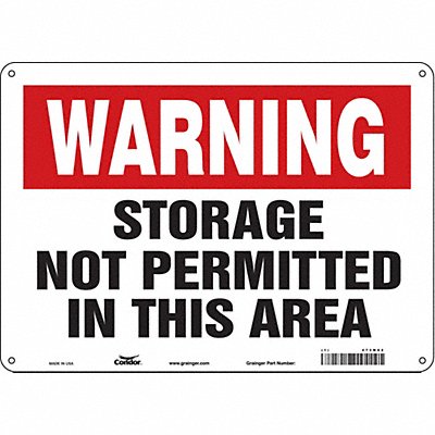 CONDOR 473M62 Safety Sign 10 in x 14 in Polyethylene
