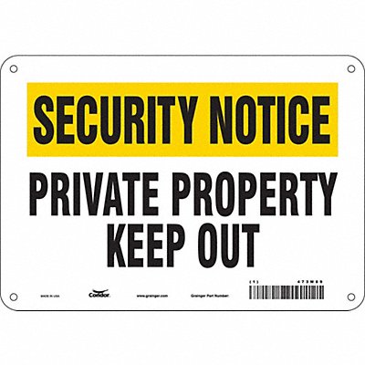 CONDOR 473M89 Safety Sign 7 in x 10 in Aluminum