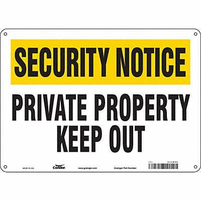 CONDOR 473M90 Safety Sign 10 in x 14 in Aluminum