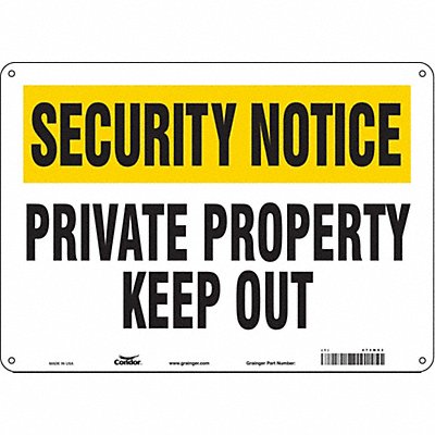 CONDOR 473M93 Safety Sign 10 in x 14 in Polyethylene