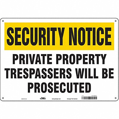 CONDOR 473N01 Safety Sign 14 inx20 in Aluminum
