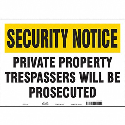CONDOR 473N07 Safety Sign 14 inx20 in Vinyl