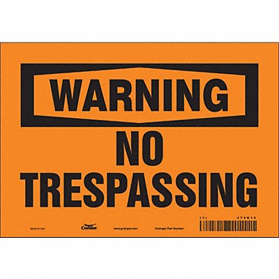 CONDOR 473N13 Safety Sign 7 inx10 in Vinyl
