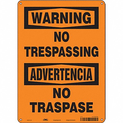 CONDOR 473N26 Safety Sign 14 in x 10 in Polyethylene