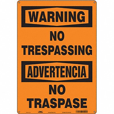 CONDOR 473N27 Safety Sign 20 inx14 in Polyethylene